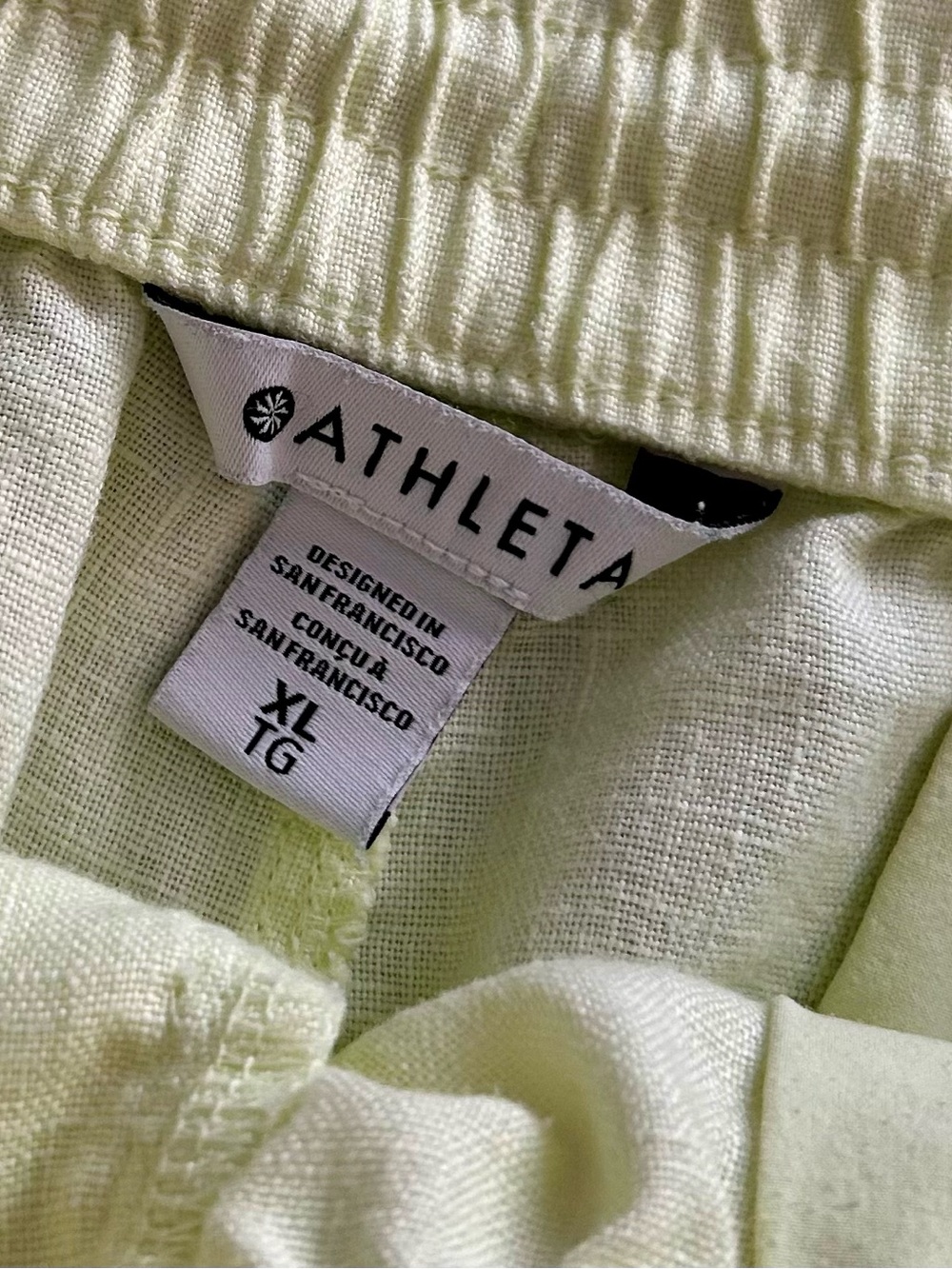 Athleta Linen Women’s Resort Shorts in Color Limon - Picture 4 of 5